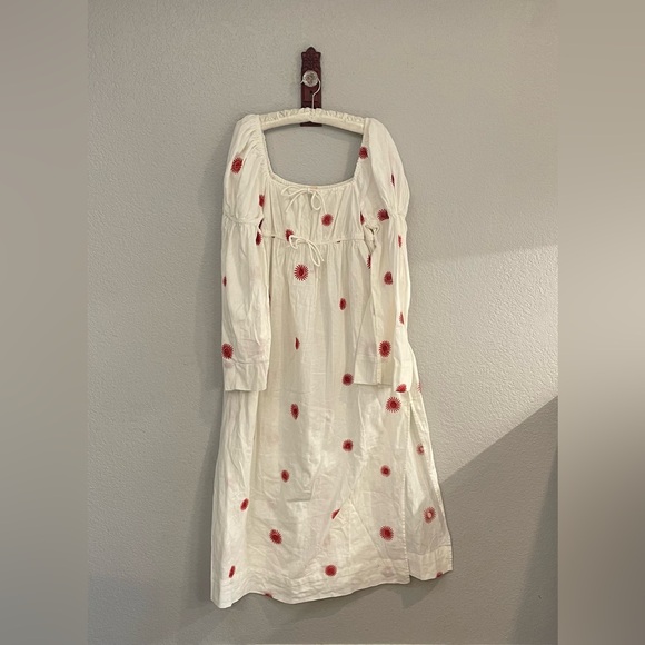 NWOT Free People Midi Babydoll Style Embroidered Dress - Picture 5 of 15